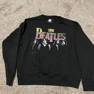 The Beatles Black Graphic Crewneck Sweatshirt Band Pullover 2021 Apple Corps M
